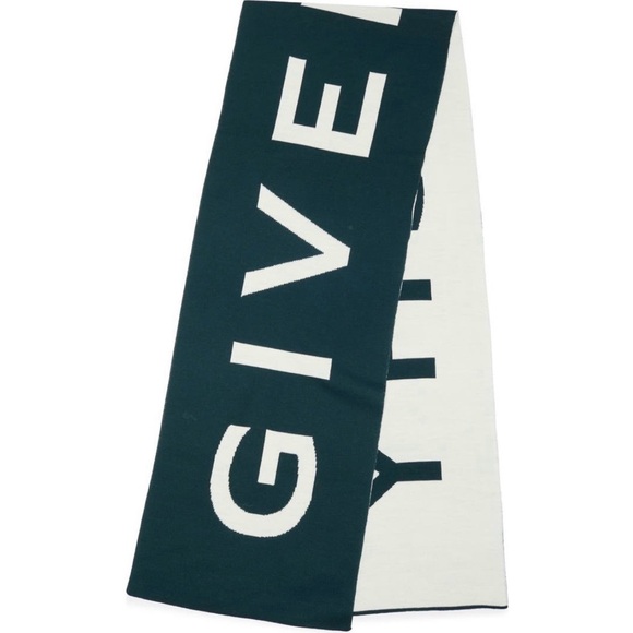 Givenchy Logo Jacquard Wool Muffler Scarf - Picture 1 of 9